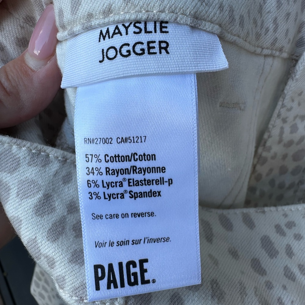 PAIGE Mayslie Jogger Jeans Women Cheetah Print Ankle Crop - Picture 3 of 6